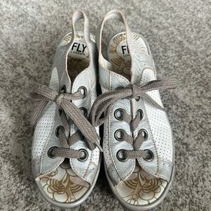 Fly London Yuta Peep Toe Slingback Sandals 39=8-8.5